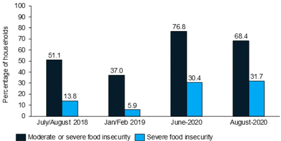 Figure 4: Households Food Insecurity Experience in the Wake of the COVID-19 Pandemic in Nigeria