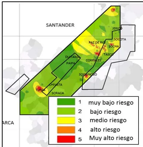 Figura 4: Mapa de reclasificación por riesgo de explosividad. Fuente: Los autores.