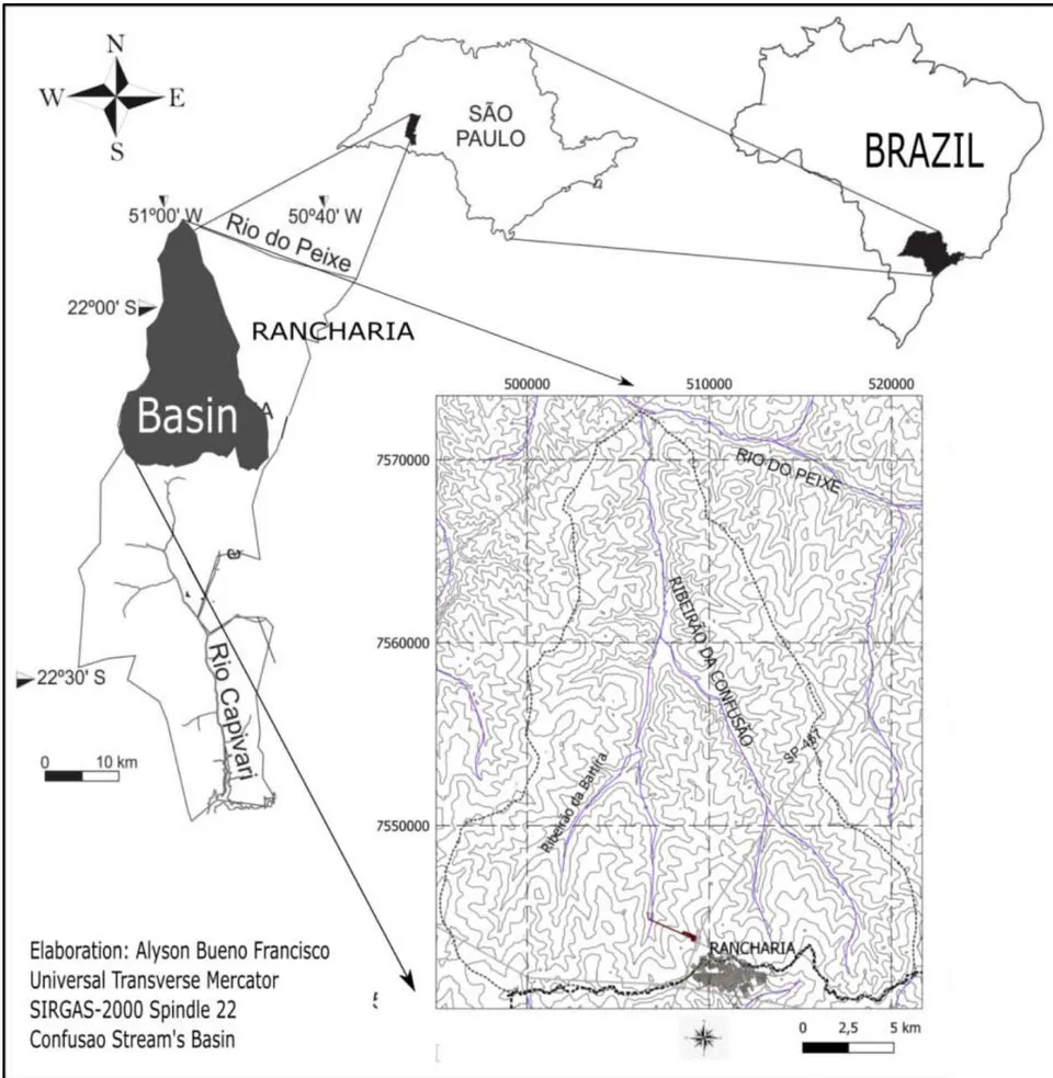 Figure 1: Map of Confusion Stream's Basin