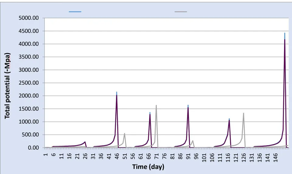 Figure 4.3: Time is a Soil Water Potential and Accordingly a Stress Index