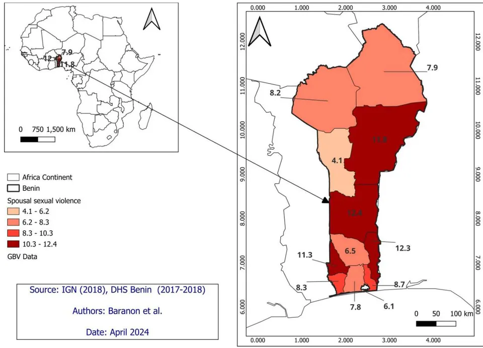 Figure 6: Percentage of Women Aged 15–49 Currently in Union or Separated who have Experienced Sexual Violence from their Husband/Partner