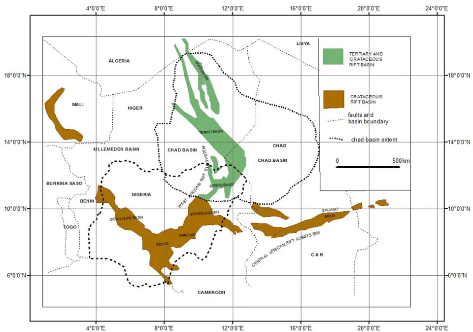 Figure 1: Location of the Study Area (After Genik, 1993)