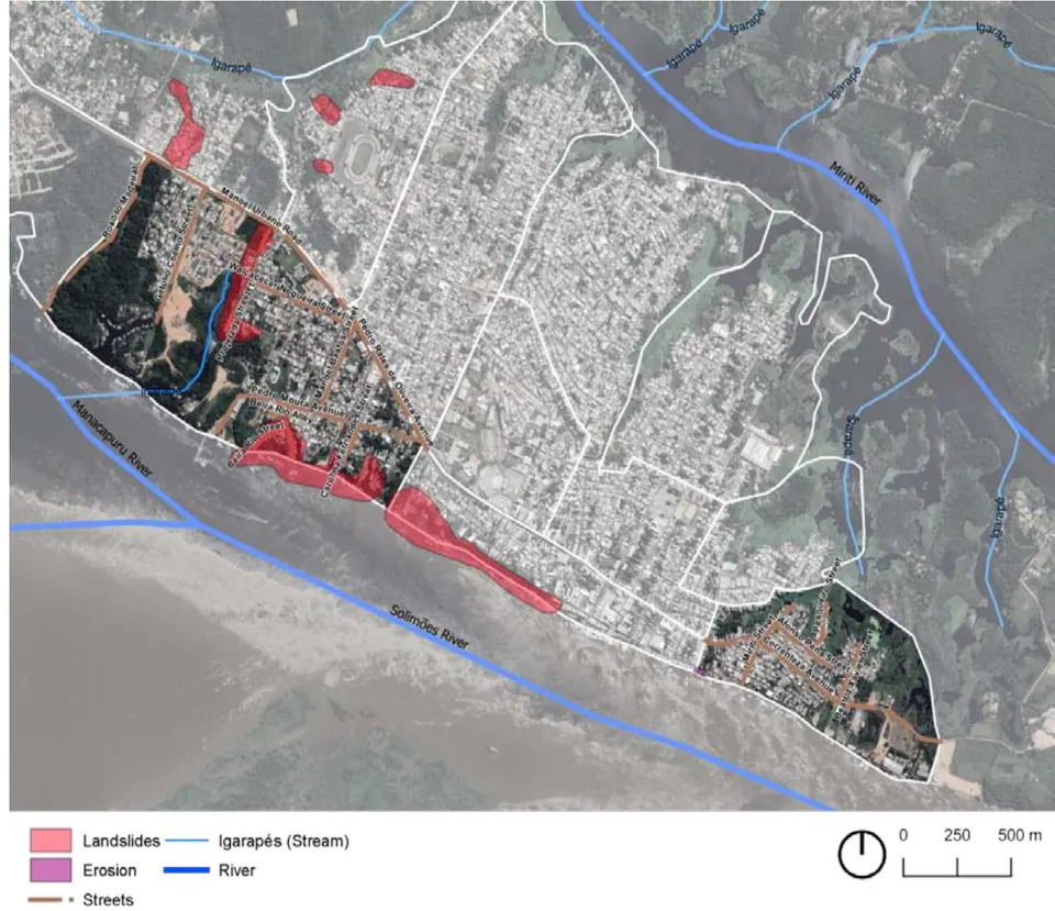 Figure 3: Maps of geological risk areas in Manacapuru
