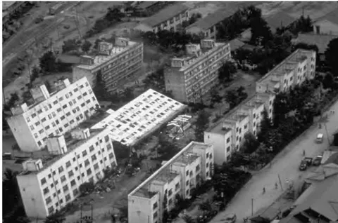 Figure 1: Tilting of Apartment Buildings Caused by the 1964 Niigata Earthquake.