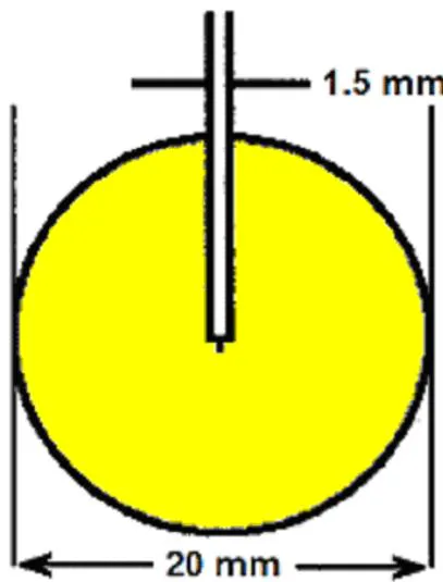 Fig. 2: The spherical silver probe used for testing of quenchants [14].