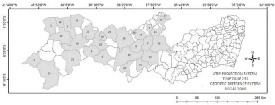 Figure 1: Geographic location of Pernambuco State