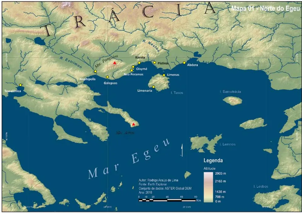 Figure 1: Map of Thrace (Northern Aegean). Credit image: Rodrigo Araújo Lima.