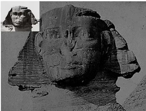 Figure 10: (L) The Sphinx before partial restoration from a distance. (R) The unrestored sphinx at higher resolution and different sun angle
