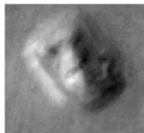 Figure 12: (L) Viking image 70A13 showing the Face in Cydonia and the nearby D&M Pyramid indicated by arrows. (R) Images of the Face from Viking 35A72 and 70A13 respectively. (Courtesy Mark Carlotto)