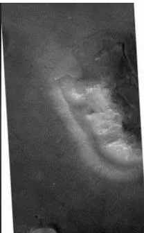 Figure 16: (L) The P220-03 NA face image rotated using a 3-d model of the Face from Carlotto shape-from- shading model. (R) S1501533 MOC image and E10-03730 with visible erosion, eyes, nostrils, mouth, and helmet ornaments and clear helmet-frame corner