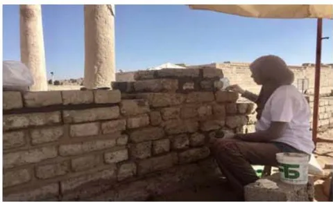 Figure 33: Shows the condition of the inclined wall in action to be restored & supported.