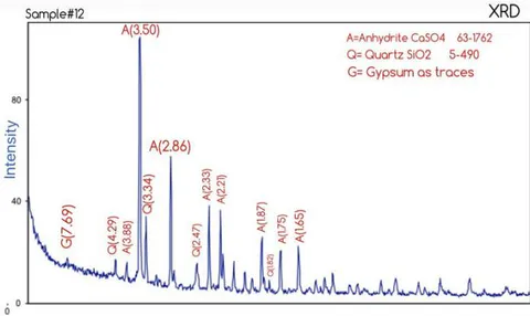 Figure 29: The diagram of compounds in sample n. 12 and its charts.