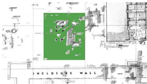 Figure 8: The excavation map for the archaeological remains of the House of Butehamon Done in 1930 by Holscher.
