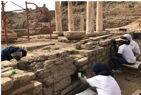 Figure 34: Replacing the damaged section with a new mud brick.