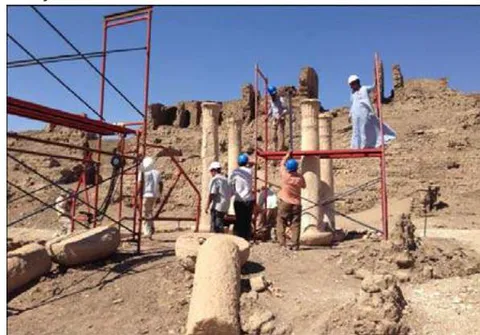 Figure 6: Site under preparation phase, scaffolding installed, 2016.