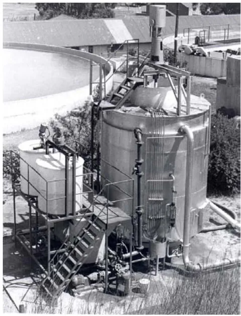 Figure 21: Installation of the second pilot HR clarifier at the municipal waterworks of the City of Bethlehem