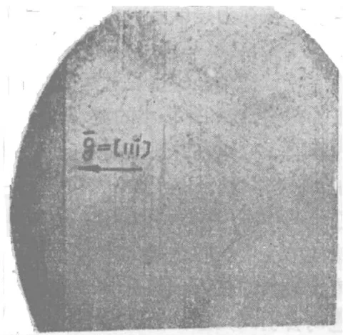 Fig. 5: Shows the projected topography of the two crystals with different integrity after the "parabola".