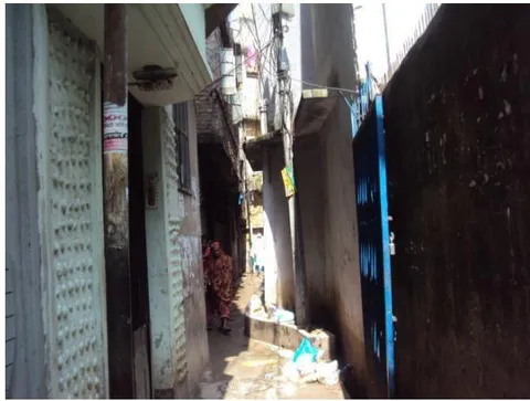 Figure 32: Narrow 4 feet wide alleys of Nobodip Bashak lane
