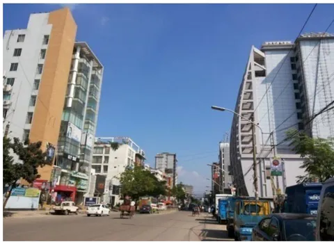 Figure 6: Emerging high rise commercial buildings along the secondary street of Uttara