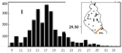 Figure 9: Length (cm) frequency distribution of S. undosquamis in the first area (I) of the Gulf of Suez during the trawl survey of Autumn 1998, Yousif (2003)