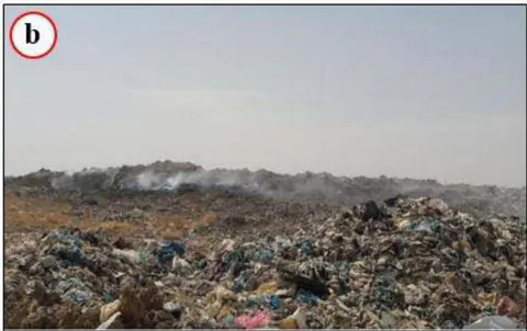 Figure 10: Landfills, a) west of the Najaf city, b) Qani Qerjal landfill, west of Erbil city.