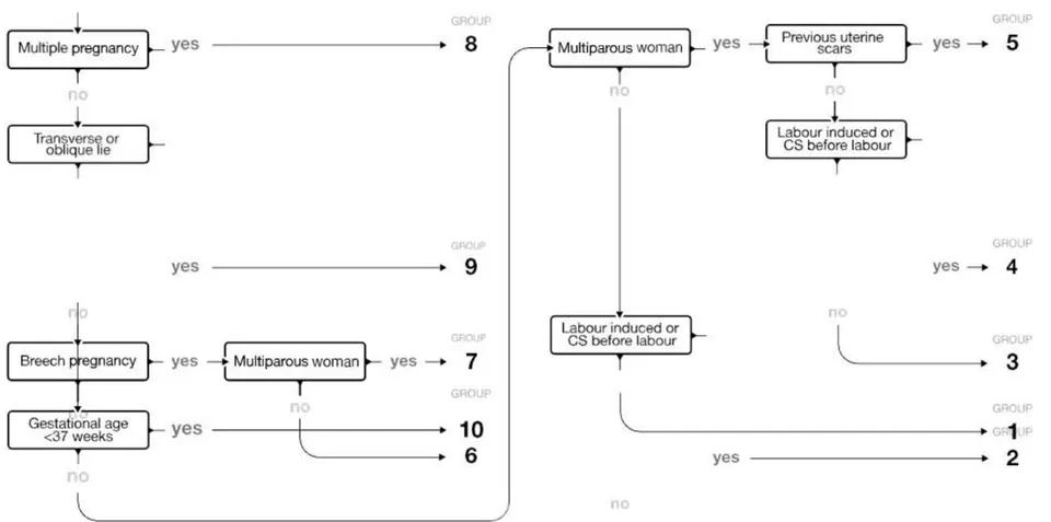 Figure 1: Flow chart for the classification of women in the Robson Classification