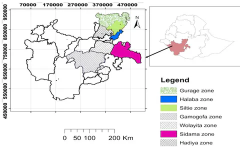 Fig. 1: Geographical location of the study areas