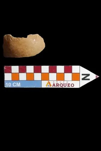 Nº do tombo: M.C=18. Largura: 5,8cm. Comprimento: 3,1cm. Espessura:0,8cm. Peso: 11g.