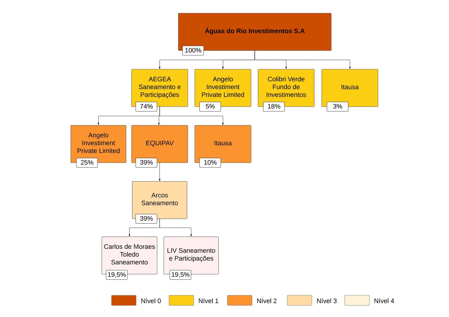 Figure 5. Distribuição da participação acionária do Grupo Iguá.