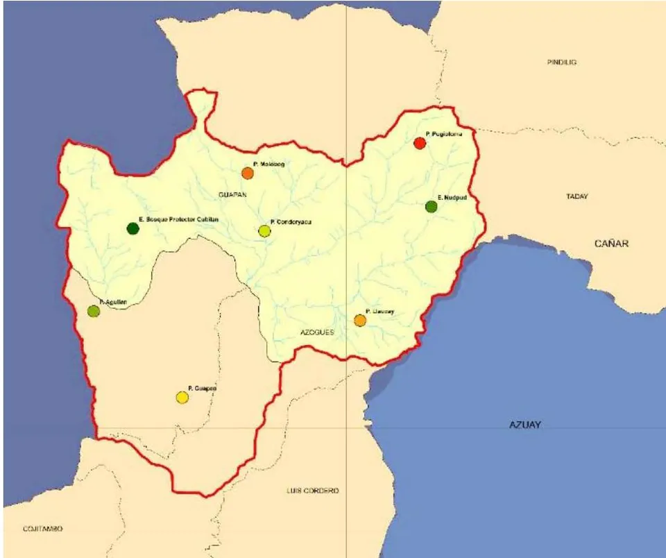 Figure 2: Hydrometeorological network of the Tabacay micro-basin
