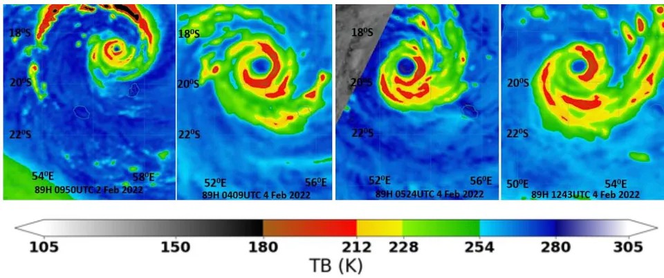 Figure 2: Hysplit trajectory analysis starting 0600UTC 2 February 2022 for tropical cyclone Batsirai