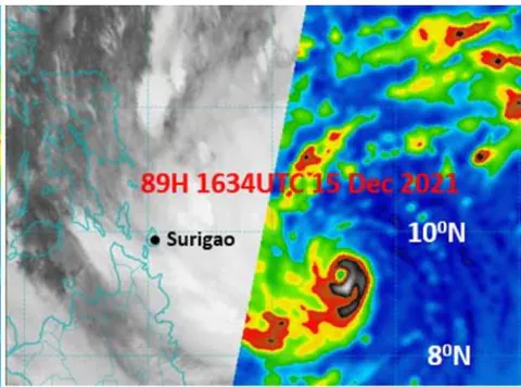 Figure 14: 89H Microwave images (Courtesy NRL Monterey) for 0923UTC 15 December 2021 to 1634UTC 15 December 2021