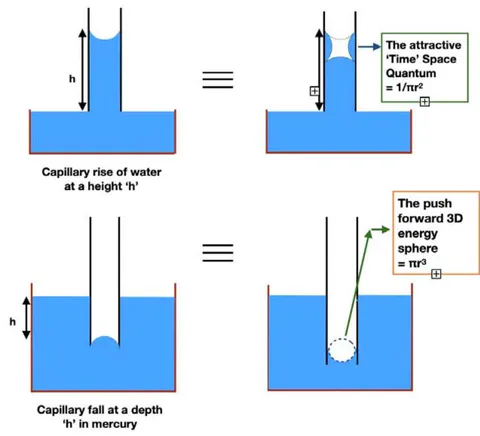 Figure 18b: 'Capillary-rise', 'Capillary-fall' and 'Quantum nature of Space'