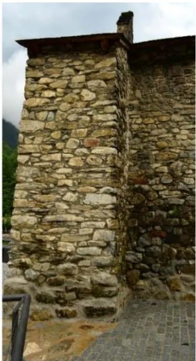 Fig. 6: Passive thrusts of the buttressing elements, walls (Emp) and buttresses (Emc)