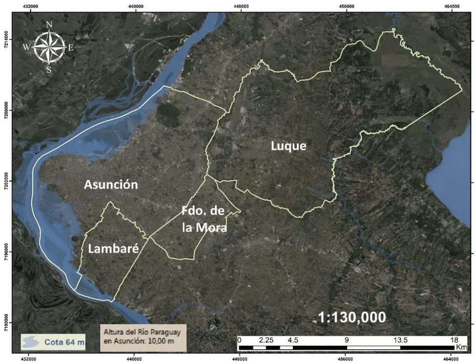Figura 2: Zona Inundable de la Ciudad de Asunción