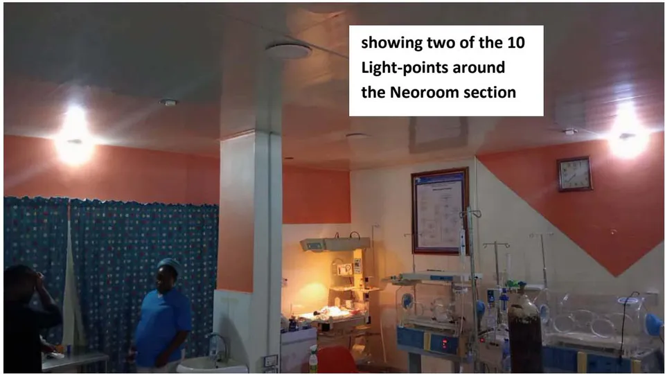 Figure 2: Neoroom at CWCH Calabar at night-time