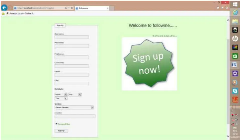 Figure 3.3: Shows the Signup form.
Researchers Computation