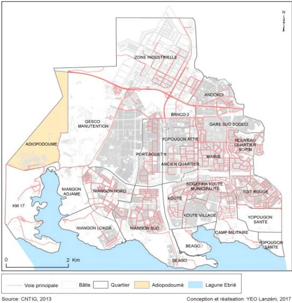 Figure 2: Map of the municipality of Yopougon