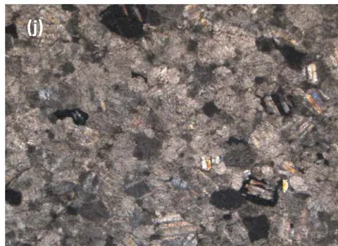 Figure 3: The marble specimen under petrographic microscope,(i) Marble PPL and (j)Marble XPLfrom C5.1 sample