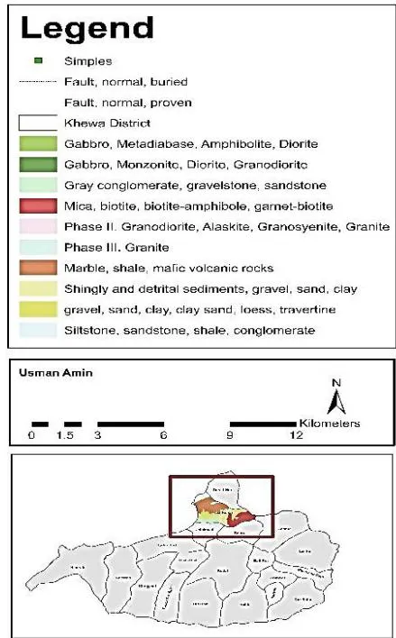 Figure 1: Shows the geological map of the marble area