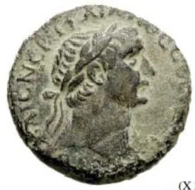 Fig. 2: Tyche-Astarte's head with crown of turrets (obverse) and Tyche-Astarte standing (reverse). 67/8 CE. Reference: Porto 106