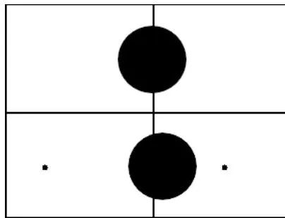 Fig. 14: Center of momentum frame of an atom with a non-zero velocity in the x-direction with the resulting, shedding in the bottom frame after a time transition