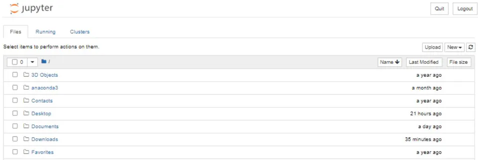 Figure 1: Jupyter Web Interface