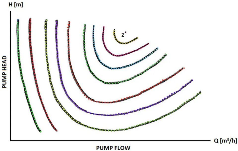 Fig. 6: Automatic Digitalizing of Universal Characteristics of the Pump WILO-CronoNorm-NL125/200 (see