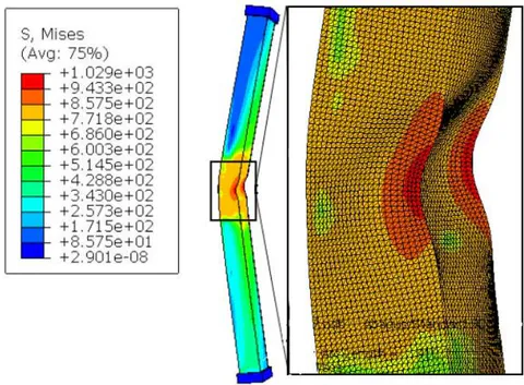Figure 32: The buckling mode for the (US-5-4000) specimen