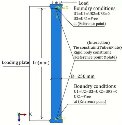 Figure 6: Modeling of the long columns