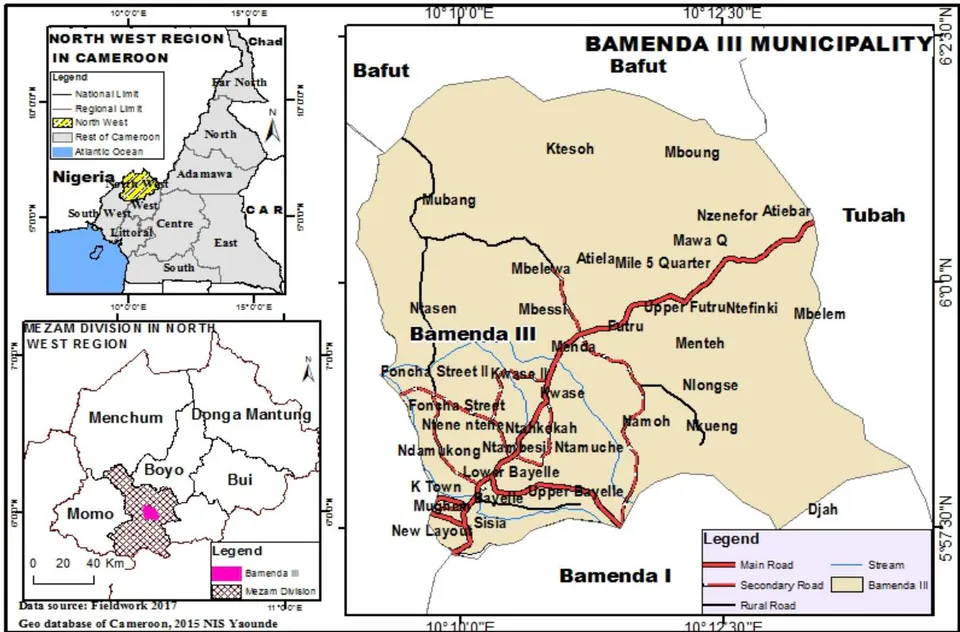 Figure 2: Location of Bamenda III Sub-Division