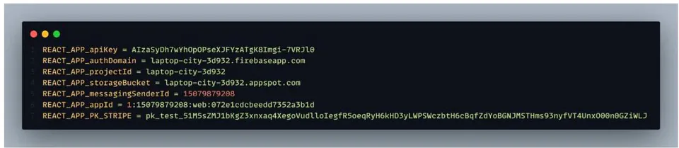 Figure 37: Snapshot of Stripe Publishable Key in Front-End