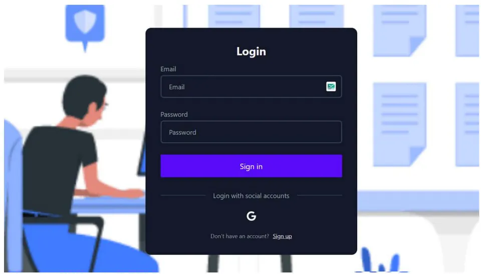 Figure 17: Login form Screen