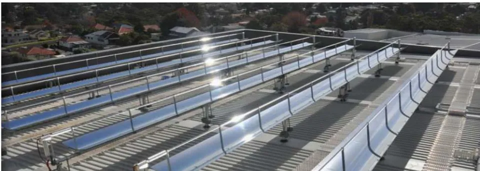 Fig. 1: Parabolic trough solar collector (PTC 1200)